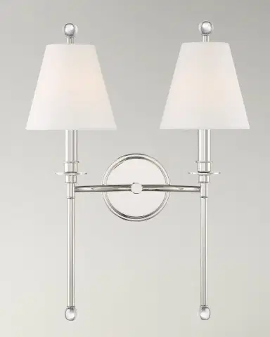 Crystorama Riverdale 2-Light Polished Nickel Wall Sconce | Thumbnail 2