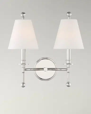 Crystorama Riverdale 2-Light Polished Nickel Wall Sconce | Thumbnail 3