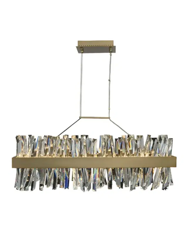 Allegri Crystal by Kalco Lighting Glacier 36" LED Rectangular Island