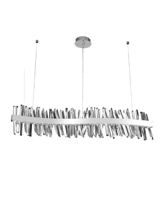 Allegri Crystal by Kalco Lighting Glacier 60" LED Wave Island
