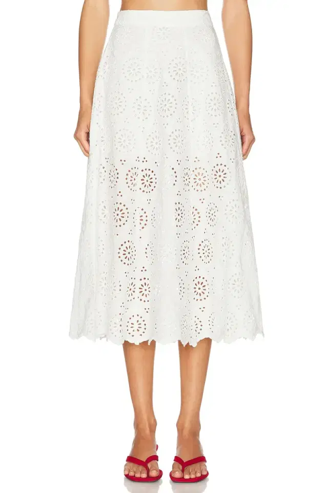 FRAME The Deco Eyelet Skirt
