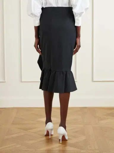Carolina Herrera Ruched Cotton-blend Midi Skirt | Thumbnail 4