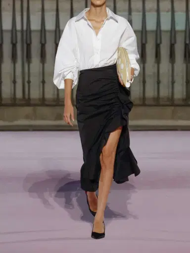 Carolina Herrera Ruched Cotton-blend Midi Skirt | Thumbnail 6