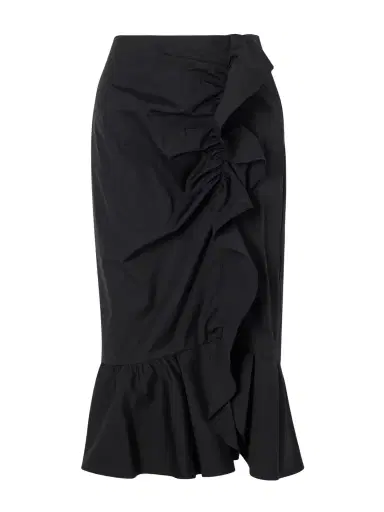 Carolina Herrera Ruched Cotton-blend Midi Skirt | Thumbnail 1