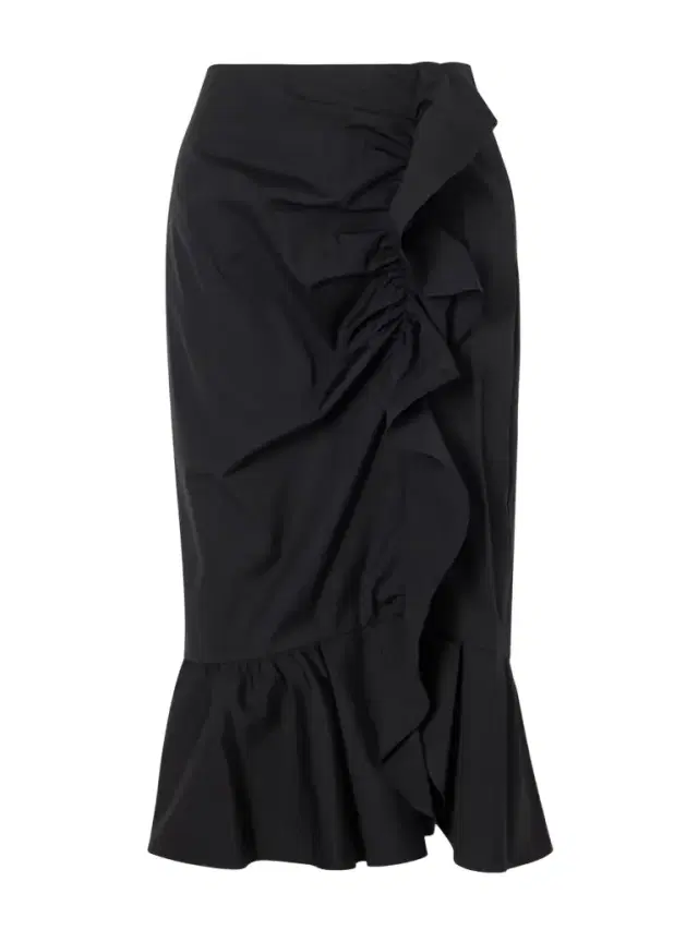 Ruched Cotton-blend Midi Skirt