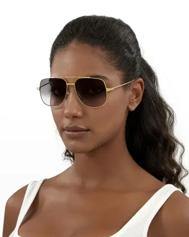 Cartier Rectangle Metal Aviator Sunglasses | Thumbnail 2 Cartier Rectangle Metal Aviator Sunglasses | Thumbnail 2