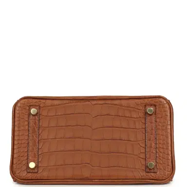 HERMÈS Hermes Birkin 25 Gold Matte Alligator Gold Hardware | Thumbnail 6 HERMÈS Hermes Birkin 25 Gold Matte Alligator Gold Hardware | Thumbnail 6