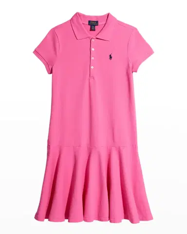 Polo Ralph Lauren Girl 's Stretch Cotton Mesh Polo Dress, Size S-XL | Thumbnail 1