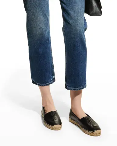 Saint Laurent YSL Leather Espadrille Flats | Thumbnail 2