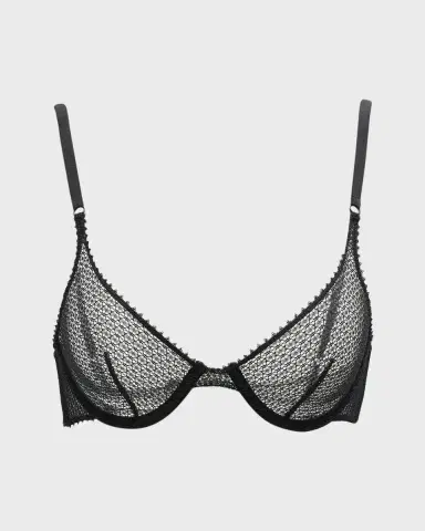 Kiki de Montparnasse Underwire Crochet Demi Bra | Thumbnail 2