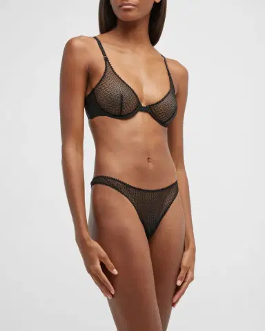 Kiki de Montparnasse Underwire Crochet Demi Bra | Thumbnail 3