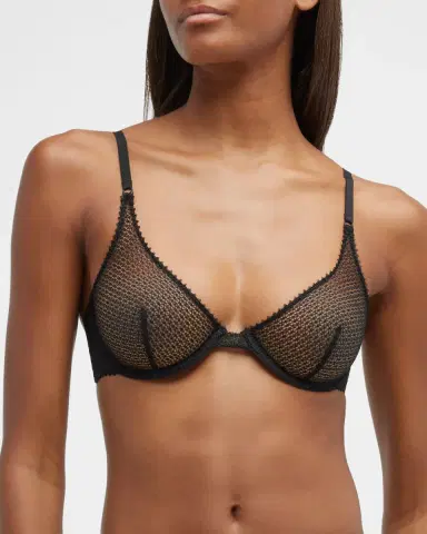 Kiki de Montparnasse Underwire Crochet Demi Bra | Thumbnail 1