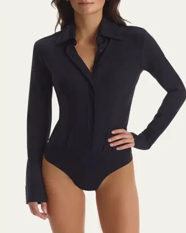 Commando Button-Front Oxford Bodysuit | Thumbnail 4 Commando Button-Front Oxford Bodysuit | Thumbnail 4