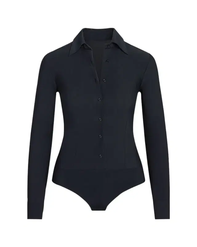 Commando Button-Front Oxford Bodysuit