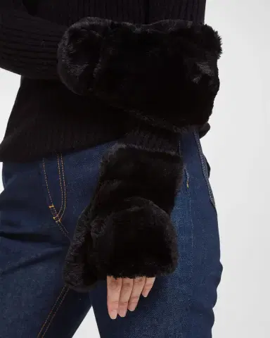 APPARIS Coco Faux Fur Mittens | Thumbnail 2