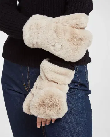 APPARIS Coco Faux Fur Mittens | Thumbnail 2