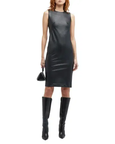 Spanx Leather-Like Combo Fitted Dress | Thumbnail 1 Spanx Leather-Like Combo Fitted Dress | Thumbnail 1