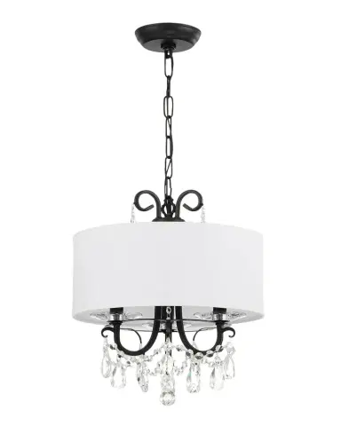 Crystorama Othello 3-Light Clear Crystal Polished Chrome Mini Chandelier with Drum Shade | Thumbnail 1