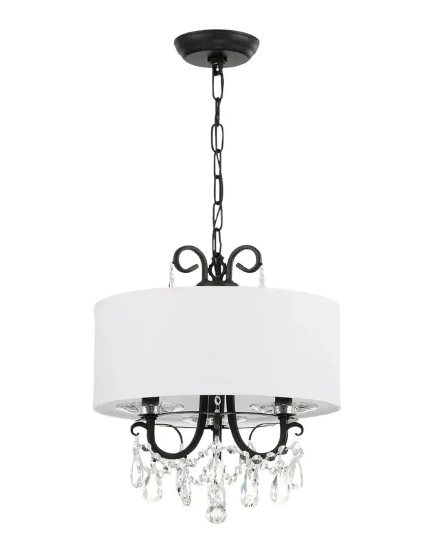 Crystorama Othello 3-Light Clear Crystal Polished Chrome Mini Chandelier with Drum Shade