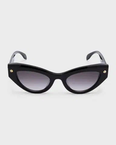 Alexander McQueen Acetate Cat-Eye Sunglasses w/ Studded Detail | Thumbnail 3 Alexander McQueen Acetate Cat-Eye Sunglasses w/ Studded Detail | Thumbnail 3