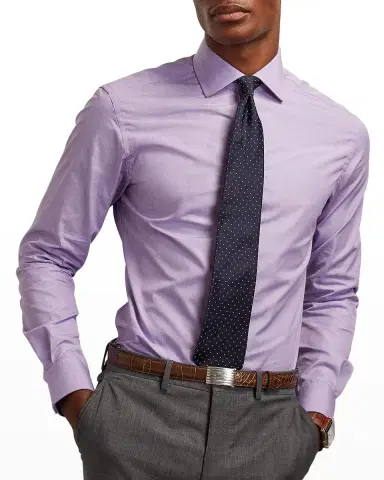 Ralph Lauren Purple Label Men's End-on-End Shirt | Thumbnail 3