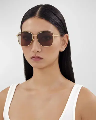 Bottega Veneta Engraved Logo Square Metal Sunglasses | Thumbnail 2 Bottega Veneta Engraved Logo Square Metal Sunglasses | Thumbnail 2