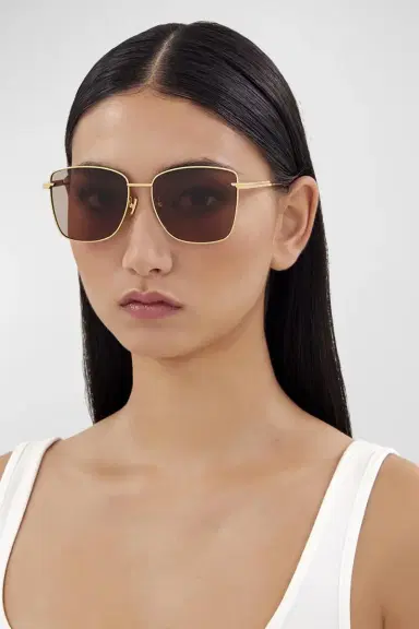 Bottega Veneta Engraved Logo Square Metal Sunglasses | Thumbnail 5 Bottega Veneta Engraved Logo Square Metal Sunglasses | Thumbnail 5