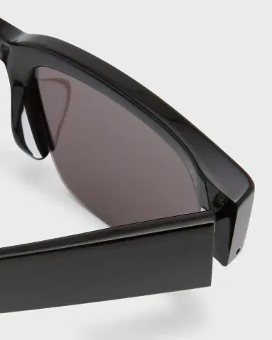 Alexander McQueen Men's Half-Rim Acetate Rectangle Sunglasses | Thumbnail 4 Alexander McQueen Men's Half-Rim Acetate Rectangle Sunglasses | Thumbnail 4