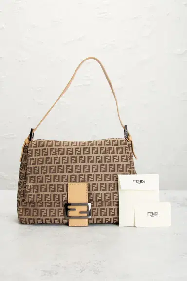 Fendi Zucchino Mama Baguette Shoulder Bag | Thumbnail 9