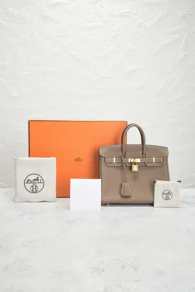 HERMÈS Hermes Taurillon Clemence Birkin 25 Handbag | Thumbnail 9