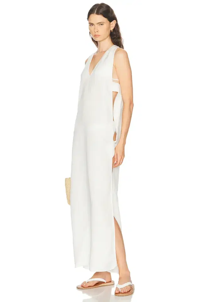 ADRIANA DEGREAS Petal Applique Open Side Dress