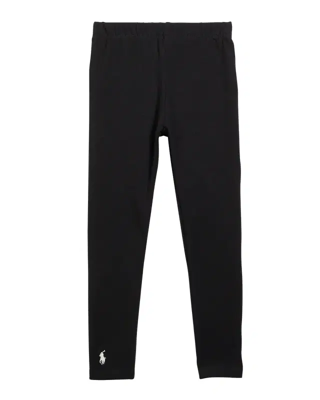 Polo Ralph Lauren Girl 's Stretch Jersey Logo Embroidered Leggings, Size -6X