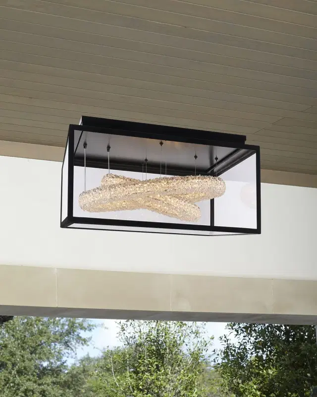 Allegri Crystal by Kalco Lighting Lina Circles LED Outdoor Flush Mount, 32"