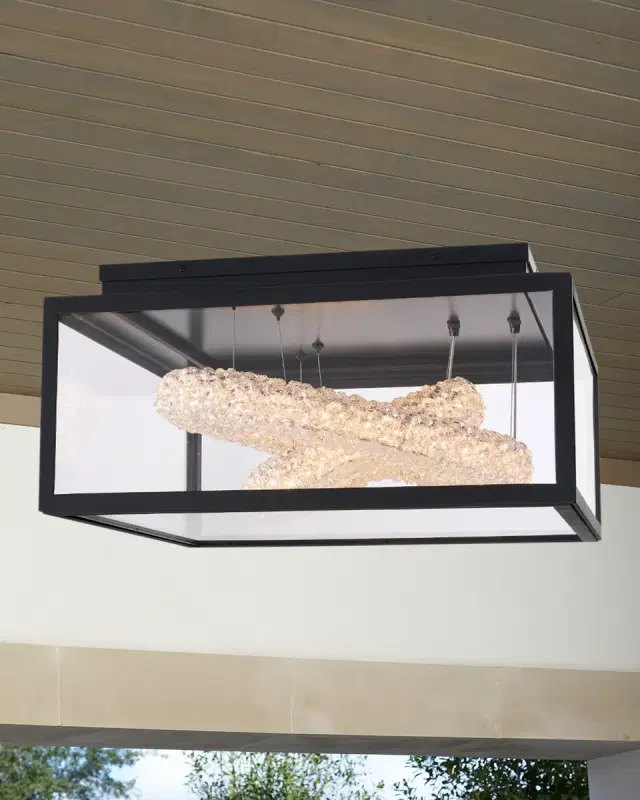 Allegri Crystal by Kalco Lighting Lina Circles LED Outdoor Flush Mount, 24"