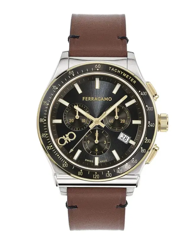 Men 's 42mm  1927 Chrono Watch with Leather Strap