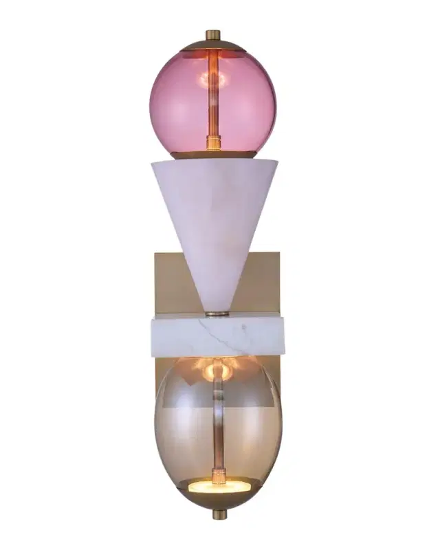 Allegri Crystal by Kalco Lighting Demi Pink Jade LED Wall Sconce