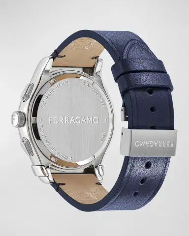 Ferragamo 42mm 1927 Chrono Watch with Leather Strap | Thumbnail 3