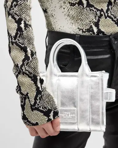 Marc Jacobs The Metallic Leather Crossbody Tote Bag | Thumbnail 4 Marc Jacobs The Metallic Leather Crossbody Tote Bag | Thumbnail 4