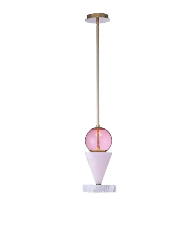 Allegri Crystal by Kalco Lighting Demi Pink Jade LED Mini Pendant Light