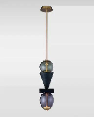 Allegri Crystal by Kalco Lighting Demi Green Marble LED Mini Pendant Light | Thumbnail 2