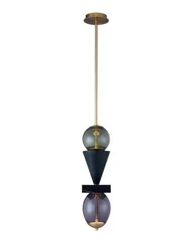Allegri Crystal by Kalco Lighting Demi Green Marble LED Mini Pendant Light | Thumbnail 1