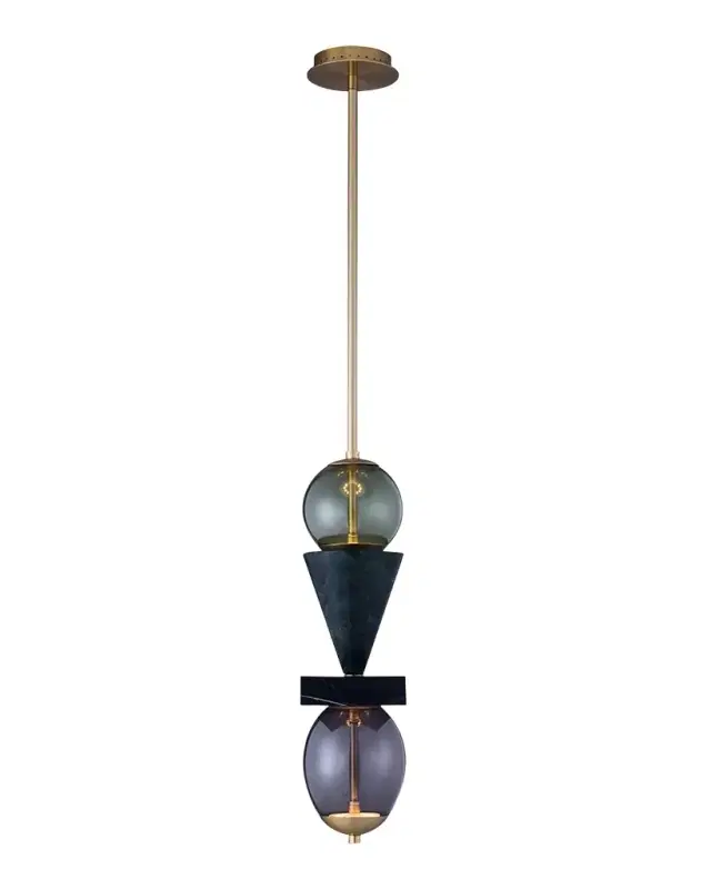 Allegri Crystal by Kalco Lighting Demi Green Marble LED Mini Pendant Light