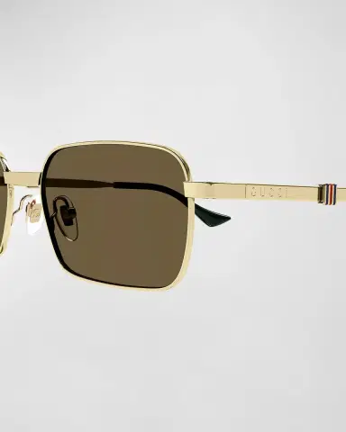 Gucci Men's Metal Rectangle Sunglasses | Thumbnail 2 Gucci Men's Metal Rectangle Sunglasses | Thumbnail 2