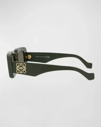 Loewe Men's Anagram Acetate-Nylon Rectangle Sunglasses | Thumbnail 3 Loewe Men's Anagram Acetate-Nylon Rectangle Sunglasses | Thumbnail 3