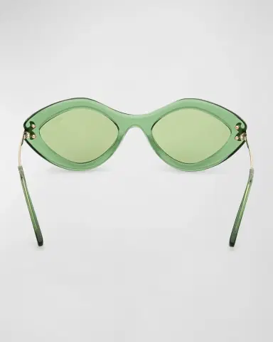 PUCCI Logo Acetate & Metal Oval Sunglasses | Thumbnail 5 PUCCI Logo Acetate & Metal Oval Sunglasses | Thumbnail 5