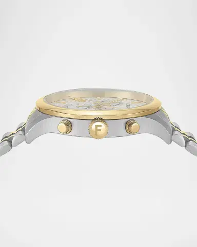 Ferragamo Men's Duo Chrono Two-Tone Bracelet Watch, 42mm | Thumbnail 2 Ferragamo Men's Duo Chrono Two-Tone Bracelet Watch, 42mm | Thumbnail 2