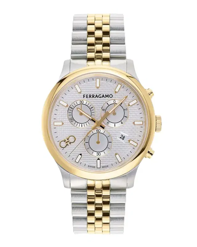 Ferragamo Men 's Duo Chrono Two-Tone Bracelet Watch, 42mm