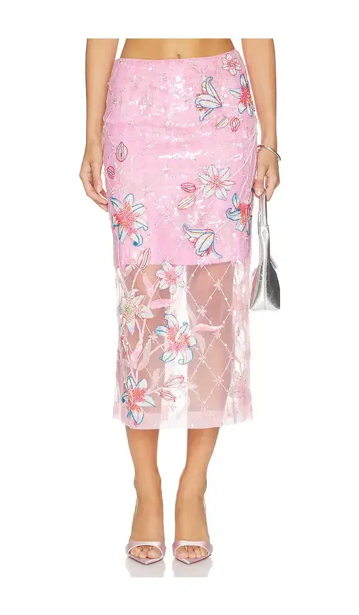 Inked Lily Embroidered Skirt