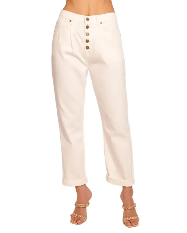Pearle High-Rise Cuffed Straight-Leg Jeans