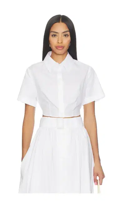Matthew Bruch Cropped Tie Back Button Up | Thumbnail 1 Matthew Bruch Cropped Tie Back Button Up | Thumbnail 1